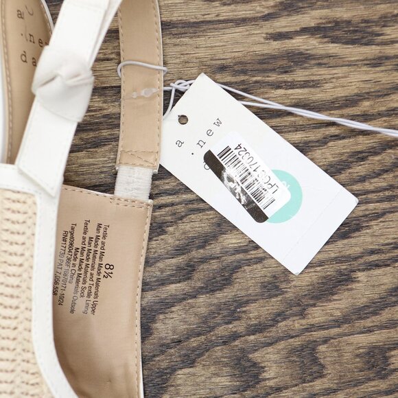 A New Day Womens Milan Raffia Slingback Heels 92611221 Beige Brown 8.5M - Picture 6 of 10